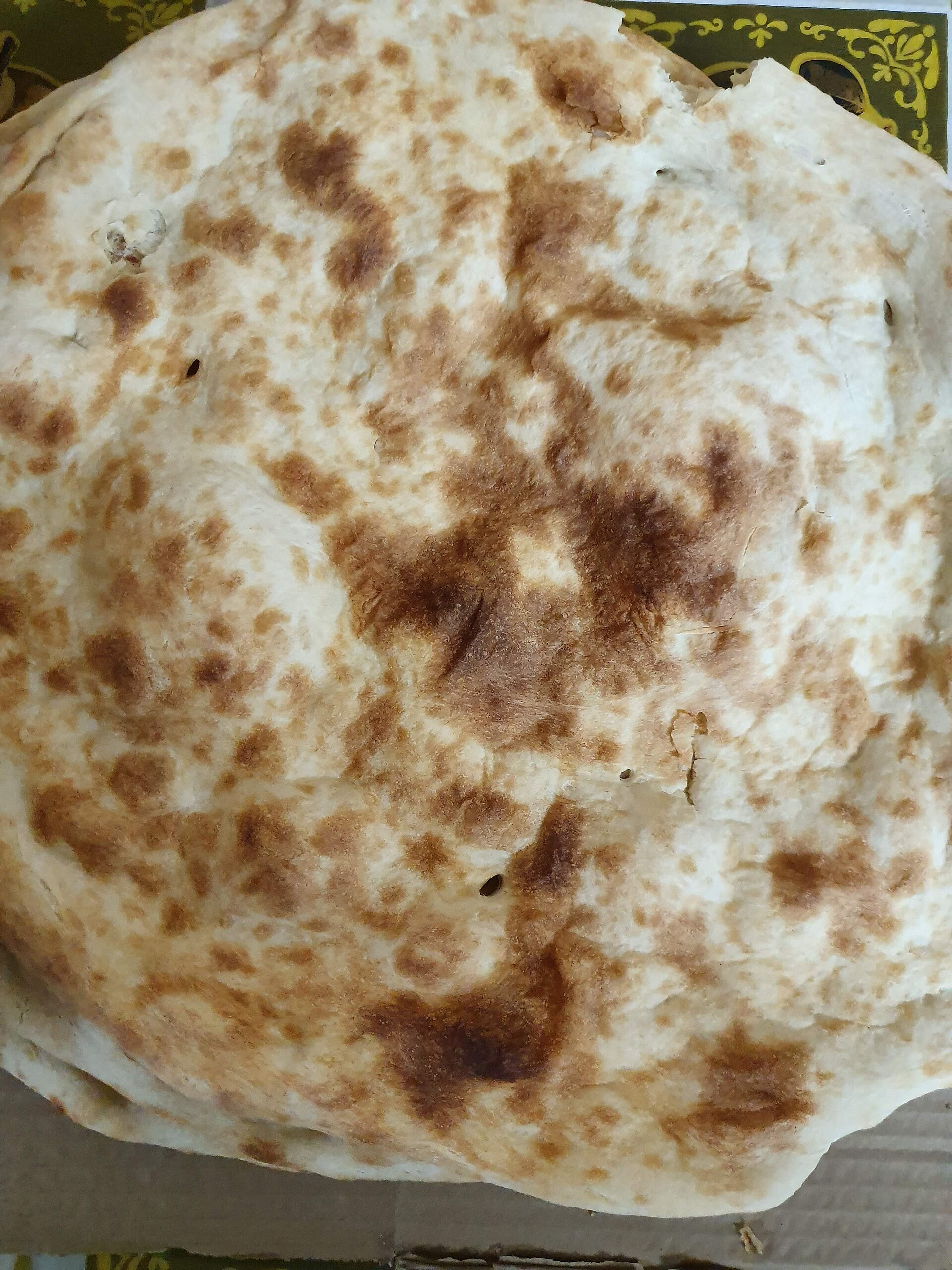 A long piece of Afghani naan.